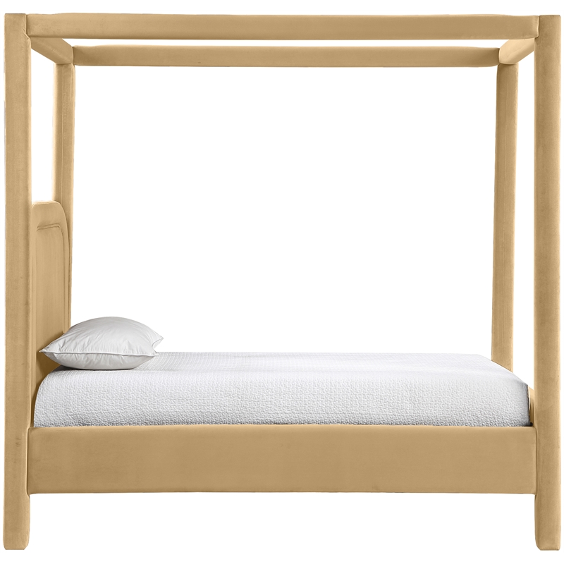 Meridian Furniture Salina Camel Velvet Upholstered Twin Bed