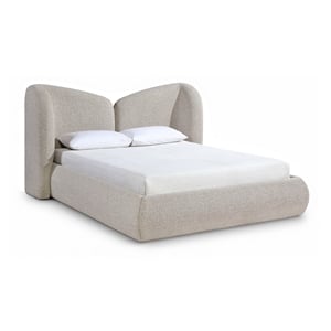 Meridian Furniture Elowen Beige Chenille Fabric Upholstered King Bed