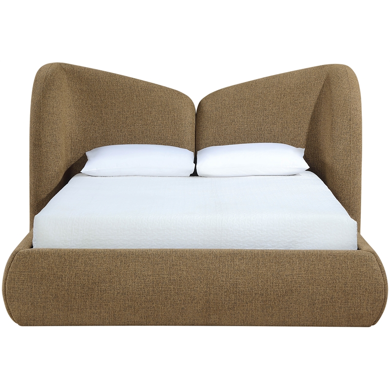 Meridian Furniture Elowen Brown Chenille Fabric Upholstered Full Bed