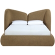 Meridian Furniture Elowen Brown Chenille Fabric Upholstered Queen Bed
