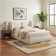 Meridian Furniture Elowen Cream Chenille Fabric Upholstered Full Bed