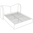 Meridian Furniture Elowen Cream Chenille Fabric Upholstered Full Bed