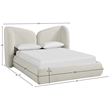 Meridian Furniture Elowen Cream Chenille Fabric Upholstered King Bed