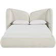 Meridian Furniture Elowen Cream Chenille Fabric Upholstered Queen Bed