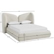 Meridian Furniture Elowen Cream Chenille Fabric Upholstered Queen Bed
