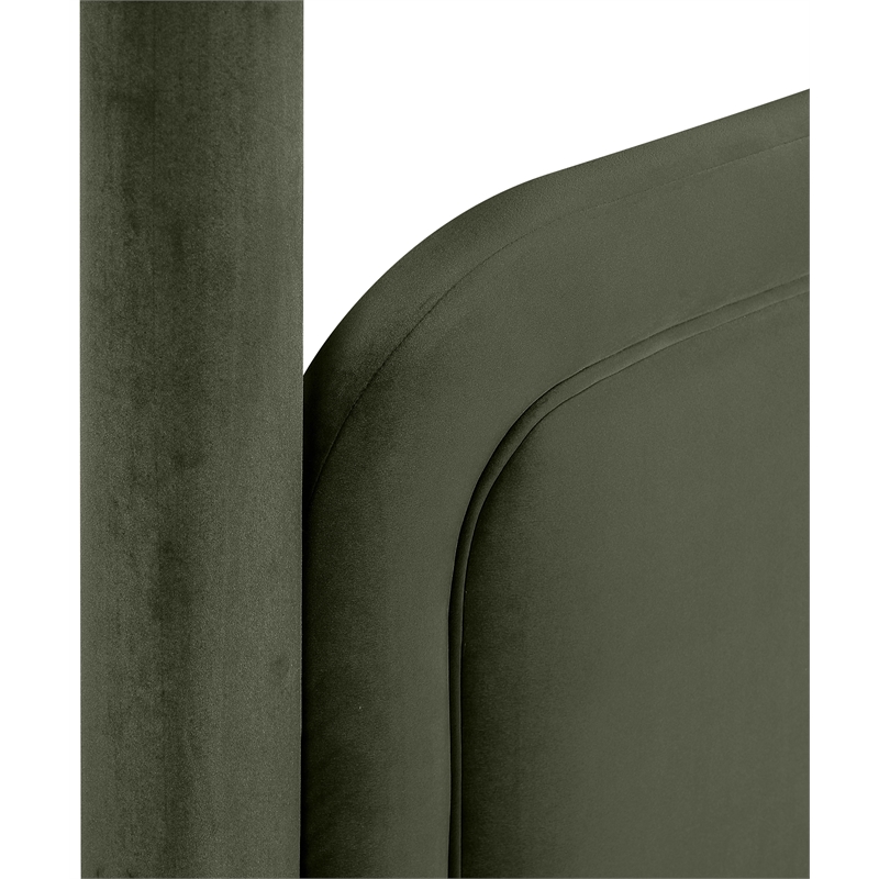 Meridian Furniture Salina Green Velvet Upholstered Twin Bed