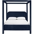 Meridian Furniture Salina Navy Velvet Upholstered Full Bed
