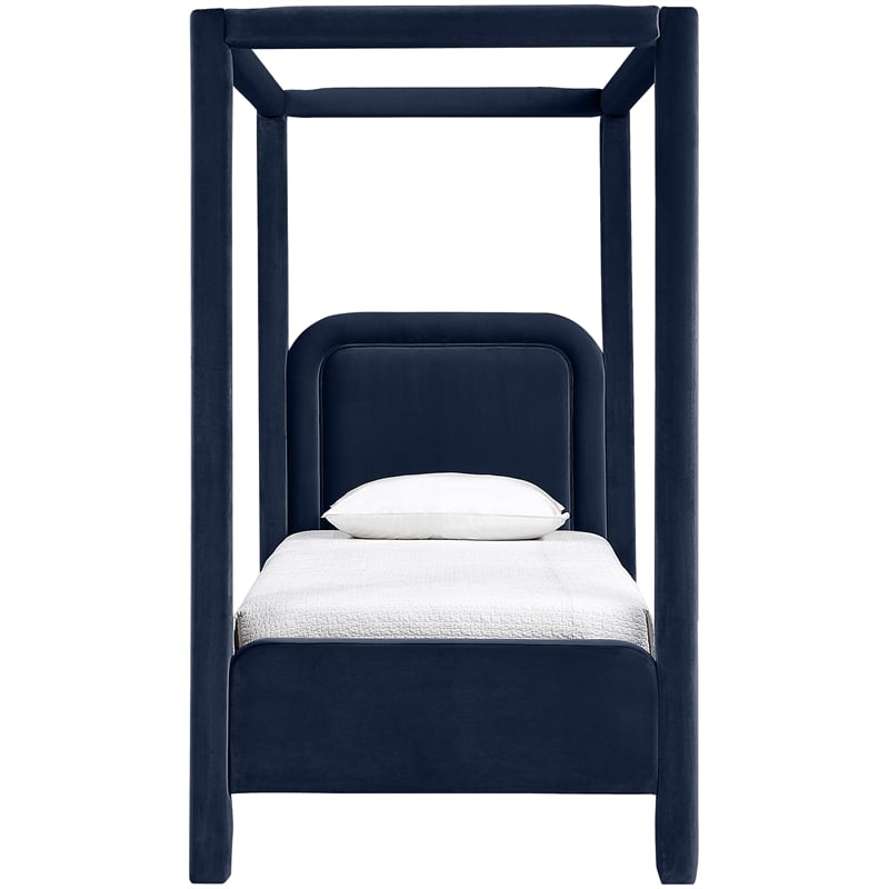 Meridian Furniture Salina Navy Velvet Upholstered Twin Bed