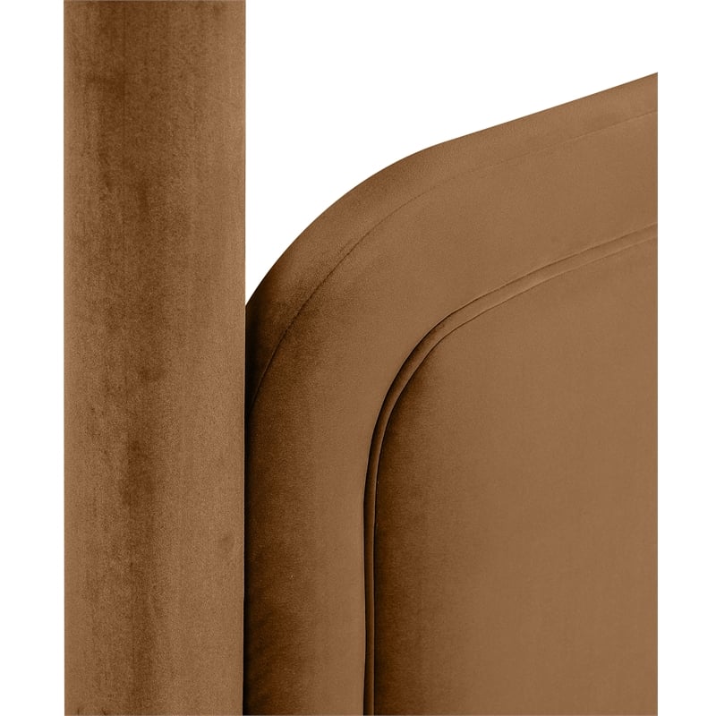 Meridian Furniture Salina Saddle Velvet Upholstered Twin Bed