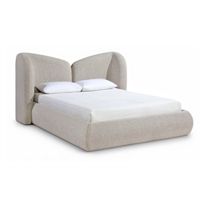 Meridian Furniture Elowen Beige Chenille Fabric Upholstered Full Bed