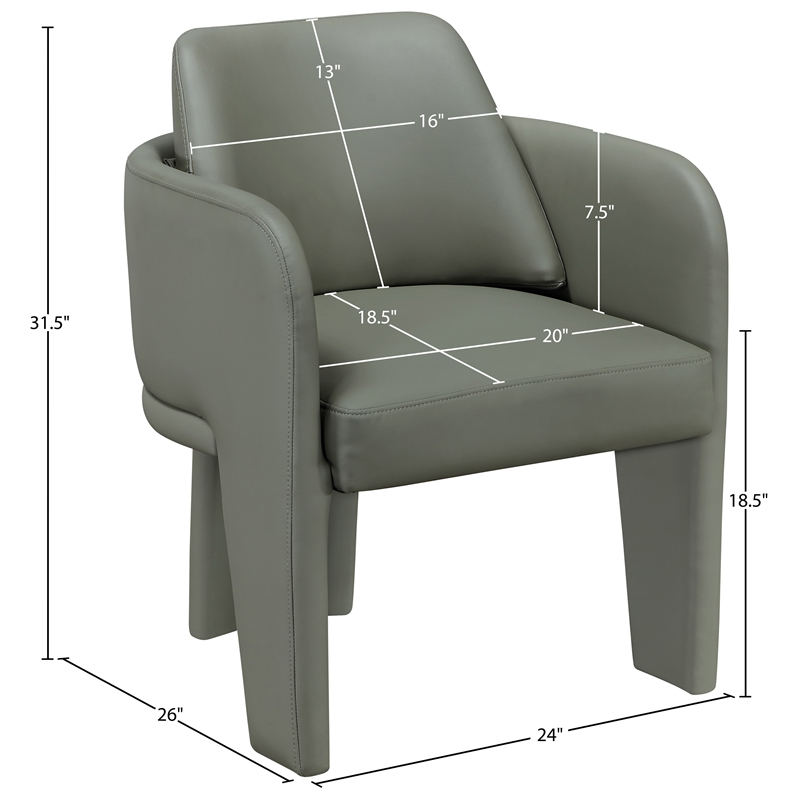Meridian Furniture Vanda Olive Vegan Leather Upholstered Dining Chair