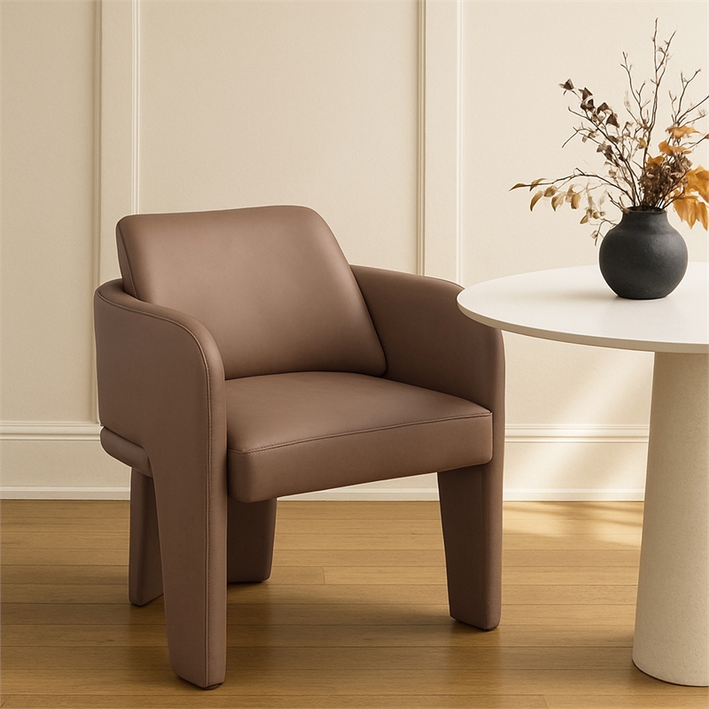Meridian Furniture Vanda Tan Vegan Leather Upholstered Dining Chair