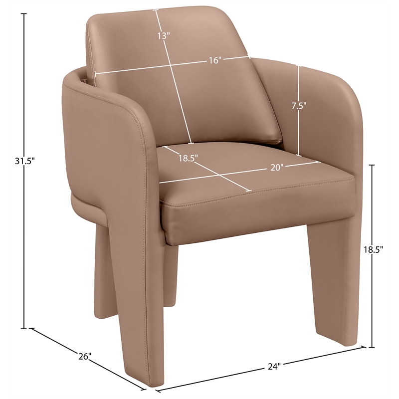 Meridian Furniture Vanda Tan Vegan Leather Upholstered Dining Chair