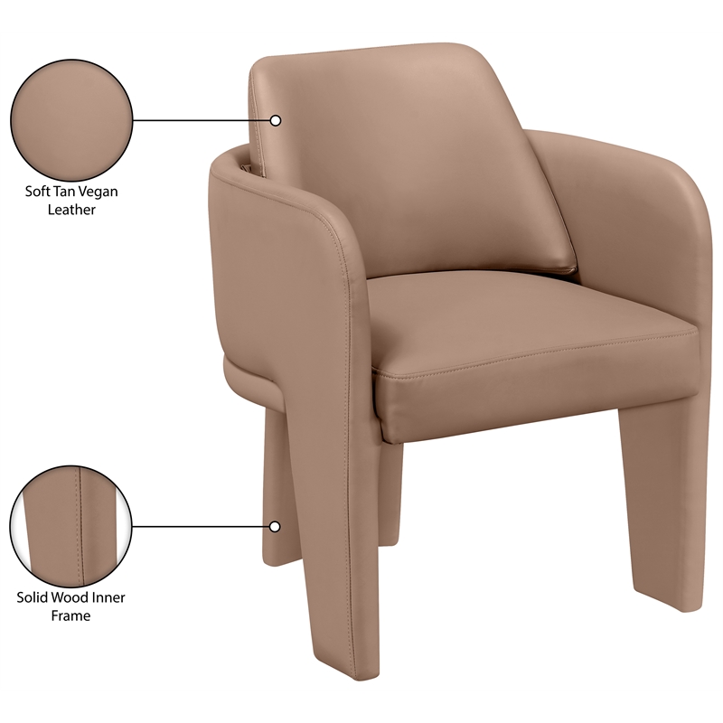 Meridian Furniture Vanda Tan Vegan Leather Upholstered Dining Chair