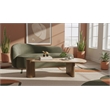 Meridian Furniture Taverna Natural Travertine Top And Oak Wood Base Coffee Table