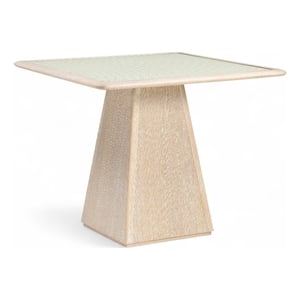 Meridian Furniture Atrium 36&quot Glass Top And Wood Base Dining / Game Table