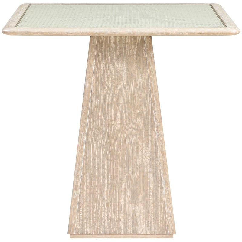 Meridian Furniture Atrium Natural Glass Top And Wood Base Counter Height Table
