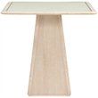 Meridian Furniture Atrium Natural Glass Top And Wood Base Counter Height Table