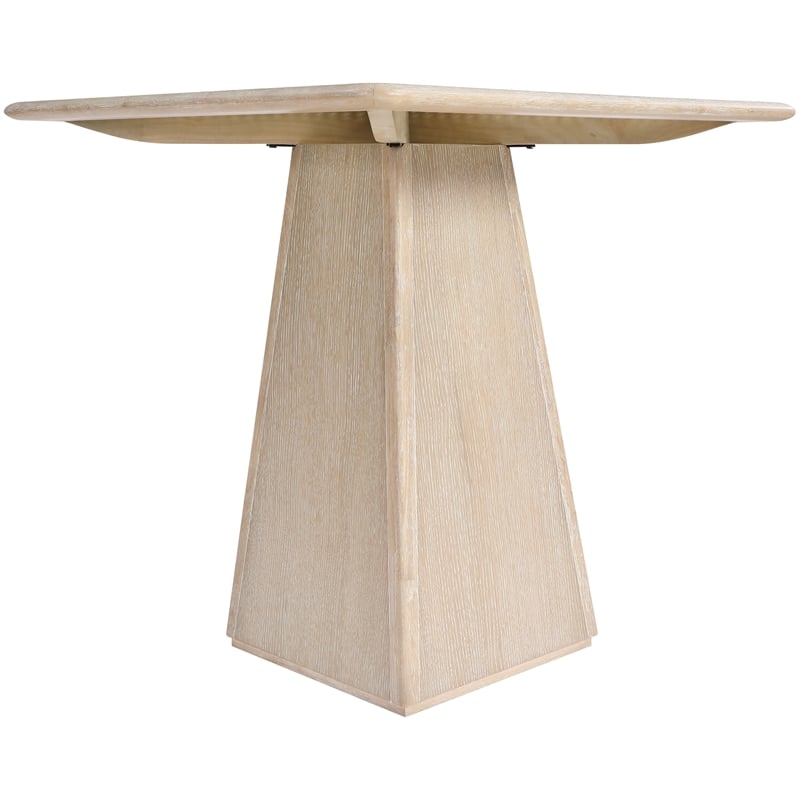 Meridian Furniture Atrium Natural Glass Top And Wood Base Counter Height Table