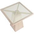 Meridian Furniture Atrium Natural Glass Top And Wood Base Counter Height Table