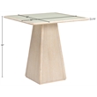 Meridian Furniture Atrium Natural Glass Top And Wood Base Counter Height Table