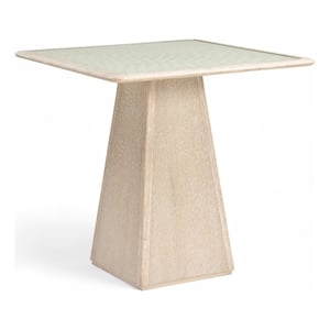 Meridian Furniture Atrium Natural Glass Top And Wood Base Counter Height Table