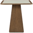 Meridian Furniture Atrium Brown Glass Top And Wood Base Counter Height Table