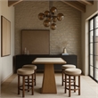 Meridian Furniture Atrium Brown Glass Top And Wood Base Counter Height Table
