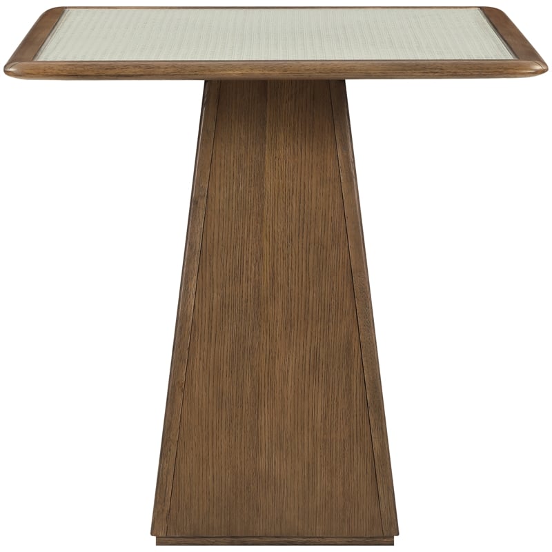 Meridian Furniture Atrium Brown Glass Top And Wood Base Counter Height Table