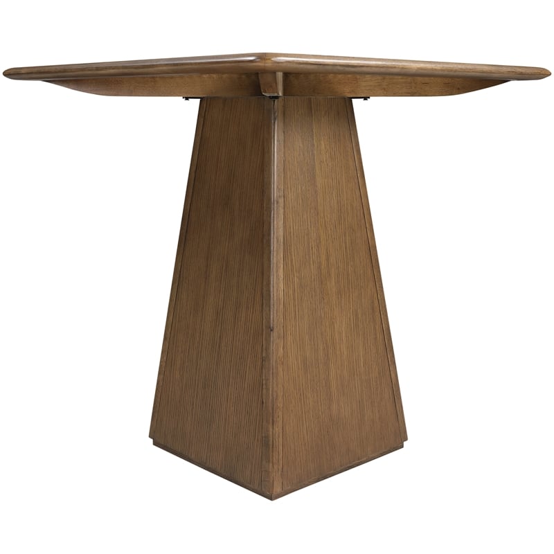 Meridian Furniture Atrium Brown Glass Top And Wood Base Counter Height Table