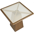 Meridian Furniture Atrium Brown Glass Top And Wood Base Counter Height Table