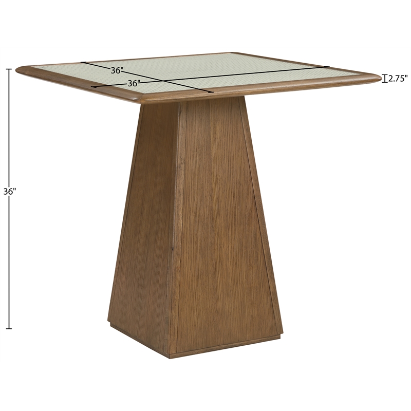 Meridian Furniture Atrium Brown Glass Top And Wood Base Counter Height Table