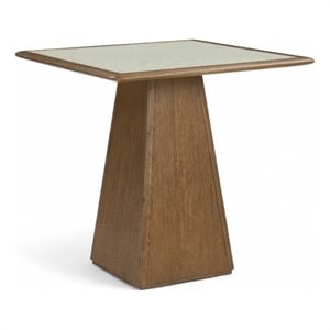 Meridian Furniture Atrium Brown Glass Top And Wood Base Counter Height Table