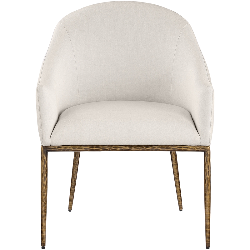 Meridian Furniture Ferro Beige Linen Textured Performance Fabric Dining AC