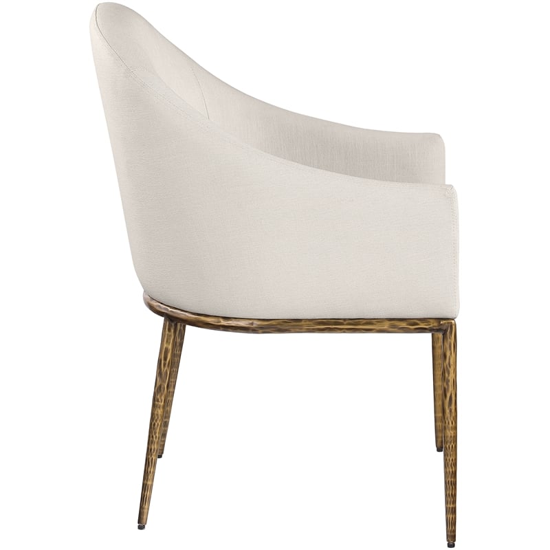 Meridian Furniture Ferro Beige Linen Textured Performance Fabric Dining AC