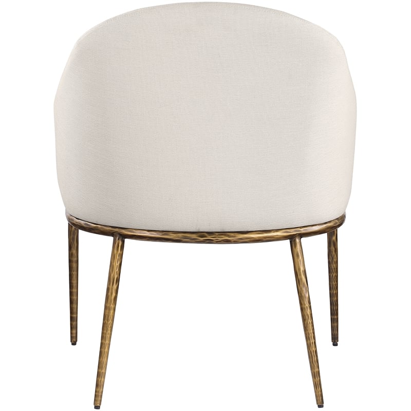 Meridian Furniture Ferro Beige Linen Textured Performance Fabric Dining AC