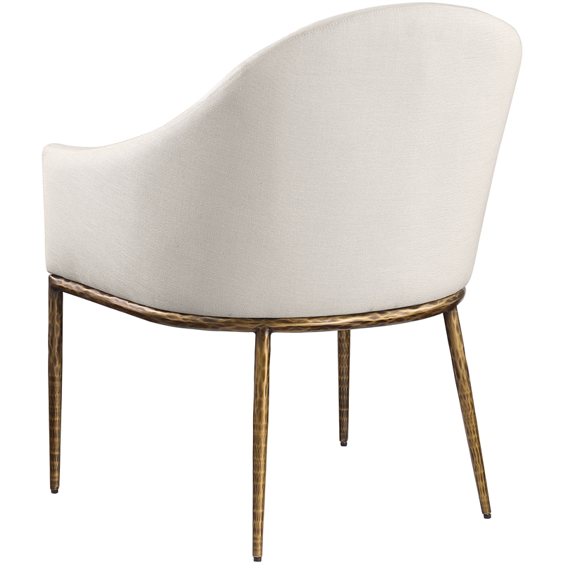 Meridian Furniture Ferro Beige Linen Textured Performance Fabric Dining AC