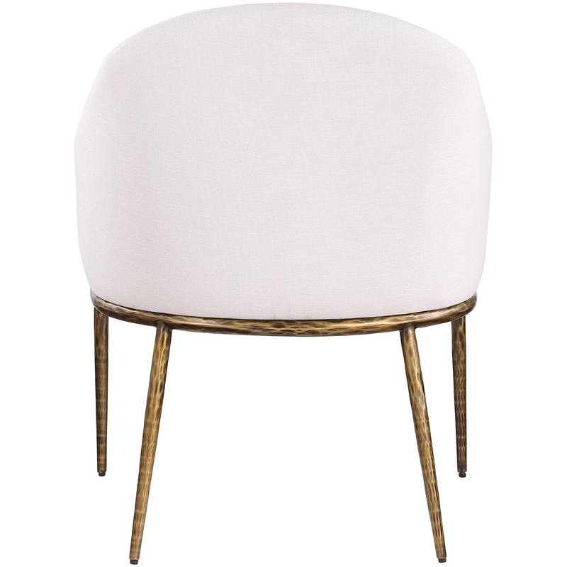 Meridian Furniture Ferro Cream Linen Textured Performance Fabric Dining AC