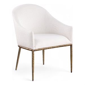 Meridian Furniture Ferro Cream Linen Textured Performance Fabric Dining AC