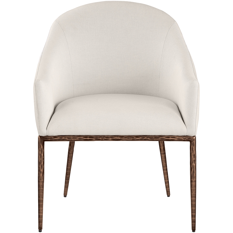 Meridian Furniture Ferro Beige Linen Textured Performance Fabric Dining AC