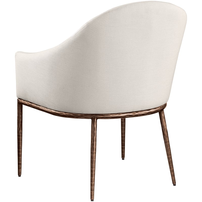 Meridian Furniture Ferro Beige Linen Textured Performance Fabric Dining AC