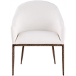 Meridian Furniture Ferro Cream Linen Textured Performance Fabric Dining AC