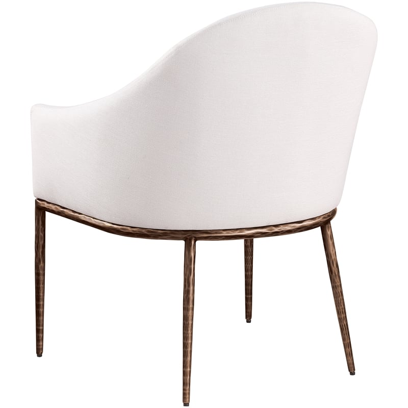 Meridian Furniture Ferro Cream Linen Textured Performance Fabric Dining AC