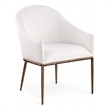 Meridian Furniture Ferro Cream Linen Textured Performance Fabric Dining AC