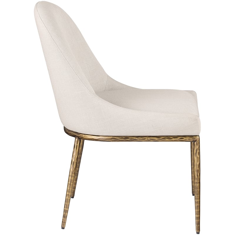 Meridian Furniture Ferro Beige Linen Textured Performance Fabric Dining SC