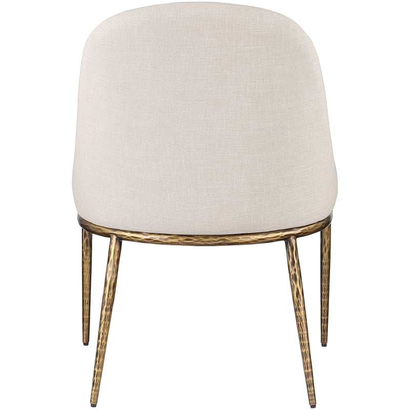 Meridian Furniture Ferro Beige Linen Textured Performance Fabric Dining SC