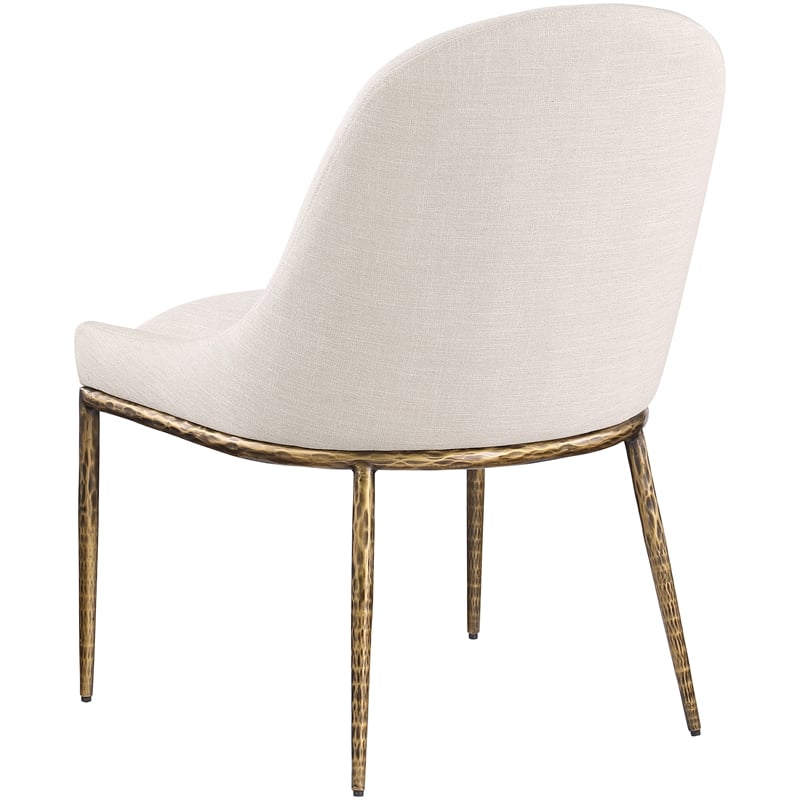 Meridian Furniture Ferro Beige Linen Textured Performance Fabric Dining SC