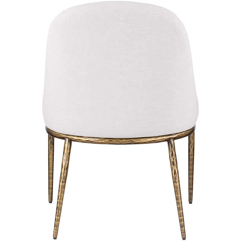 Meridian Furniture Ferro Cream Linen Textured Performance Fabric Dining SC