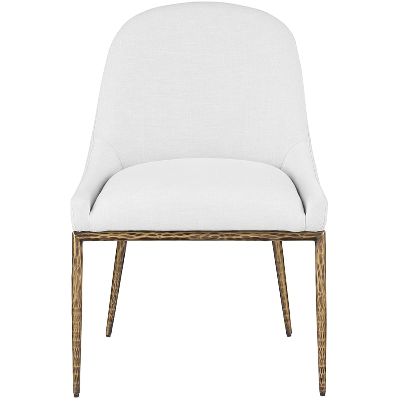 Meridian Furniture Ferro White Linen Textured Performance Fabric Dining SC