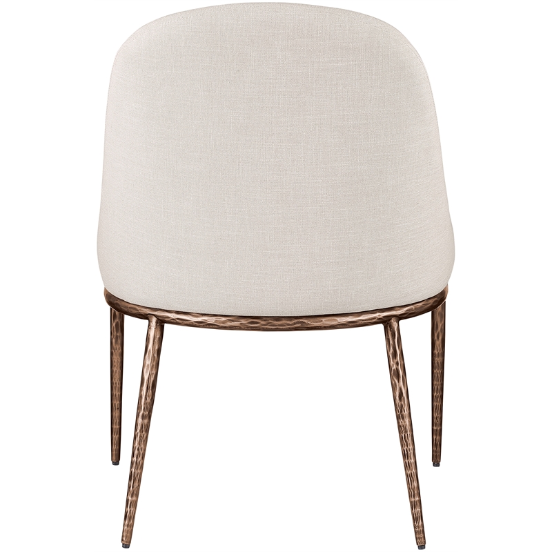 Meridian Furniture Ferro Beige Linen Textured Performance Fabric Dining SC